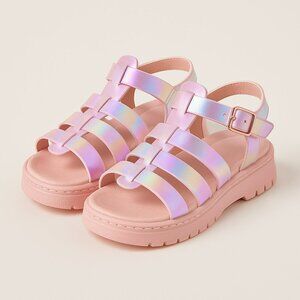 BCBG Girls Sandals Pink Iridescent Gladiator Youth Size 12